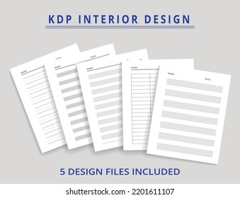 Printable notebook papers - KDP Interior design bundle