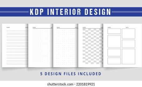 Printable notebook papers -  KDP interior design bundle