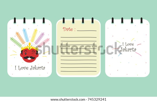 Printable Notebook Template Vector Jakarta Indonesia Stock Vector ...