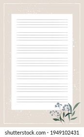 Printable notes, to-do, to-buy list, planner, organizer est. Floral decorated planning sheets. Ready to use stationery organizers. Modern stationary.