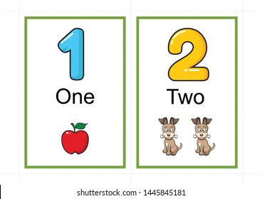 printable number flashcards teaching number flashcards stock vector royalty free 1445845181 shutterstock