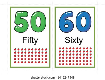 printable number flashcards for teaching number      flashcards number  flash card for teaching number easy to print on a4 with dotted line cut vector
