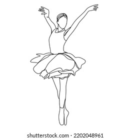 Printable One Line Ballerina Drawing Black Stock Vector (Royalty Free ...