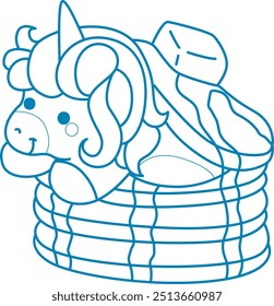 Printable outline Unicorn templates for coloring children's book.
Unicorn in the stack of pancake