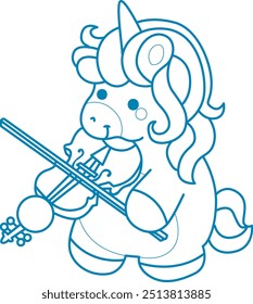 Printable outline Unicorn templates for coloring children's book.
Unicorn playing violin