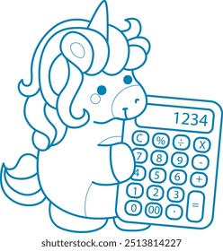 Printable outline Unicorn templates for coloring children's book.
Unicorn bring a calculator