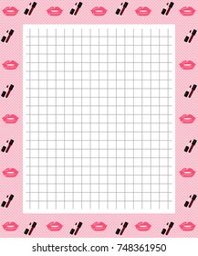 Printable page for notebook