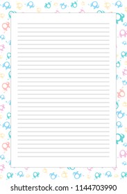 Printable page template for notebooks, scrapbooking.