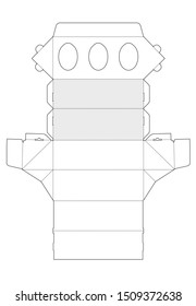 printable paper gift box template layout diy pattern packaging design die cut outline