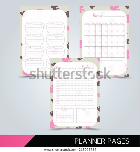 printable planner pages daily planner weekly stock vector day planner pages
