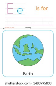 printable for preschool, alphabet drawing E