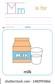 printable for preschool, alphabet drawing M