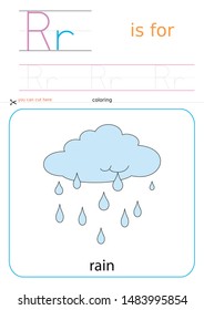printable for preschool, alphabet drawing R