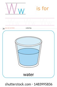printable for preschool, alphabet drawing W
