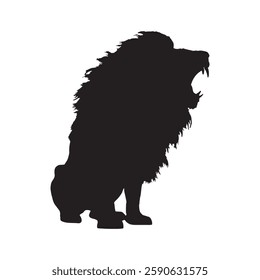 Printable Roaring Lion Silhouette for T-Shirts, Stickers, and Posters - Lion Vector - Lion Icon
