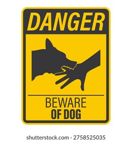 Printable safety sign beware of dog, guard door canine, keep clear caution sign