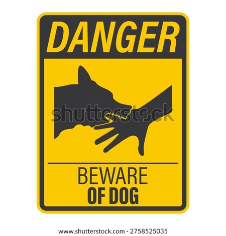 Printable safety sign beware of dog, guard door canine, keep clear caution sign