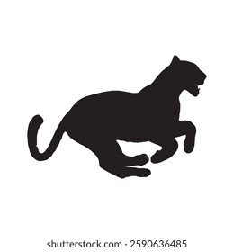 Printable and Scalable Running Leopard Silhouette for Digital Downloads - Leopard Vector - Leopard Icon
