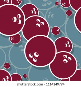 Printable seamless pattern with bowling ball graphic. Vector illustration. Ideal for wallpaper, packaging, fabric, textile, wrapping paper design and any kind of decoration.