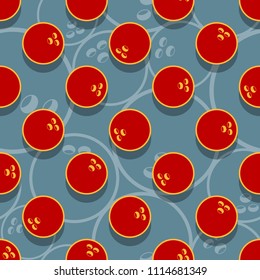 Printable seamless pattern with bowling ball graphic. Vector illustration. Ideal for wallpaper, packaging, fabric, textile, wrapping paper design and any kind of decoration.