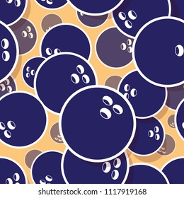 Printable seamless pattern with bowling ball graphic. Vector illustration. Ideal for wallpaper, packaging, fabric, textile, wrapping paper design and any kind of decoration.