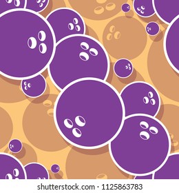 Printable seamless pattern with bowling ball graphic. Vector illustration. Ideal for wallpaper, packaging, fabric, textile, wrapping paper design and any kind of decoration.