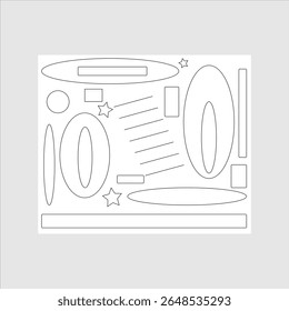 Printable Shapes Template Geometric Outline Stickers for Kids' Crafts and Activities