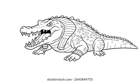 Imprimível Sobek Colorir Página Crocodilo Deus Egípcio Nilo Deidade Força Força Mitologia Arte Atividade Folha