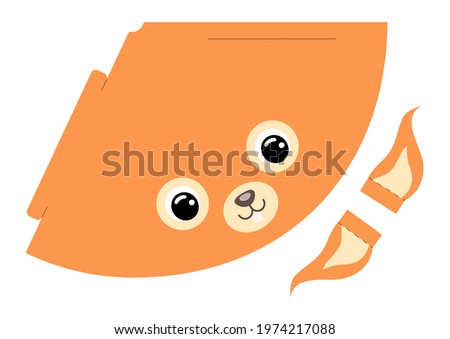 Printable squirrel paper hat. Party die cut template for birthday, christmas, baby shower. Fun accessory for entertainment. Print, cut and glue. Vector stock illustration.