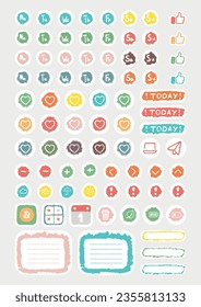 Printable sticker set for a planner, with days of weeks and weather, A3, A4, A5 size