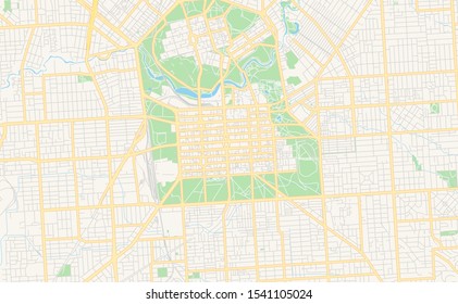 Printable street map of Adelaide, State South Australia, Australia. Map template for business use.