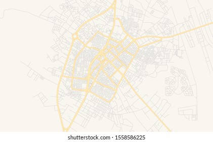 Printable street map of Ajdabiya, Libya. Map template for business use.