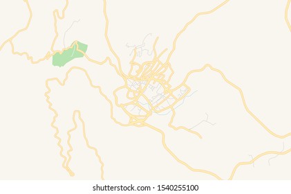 Printable street map of Al Bahah, Saudi Arabia. Map template for business use.