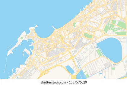 Printable street map of Alexandria, Egypt. Map template for business use.