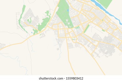 Printable street map of  Alto Barinas, Venezuela. Map template for business use.