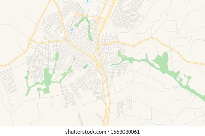 Printable street map of  Arapongas, Brazil. Map template for business use.