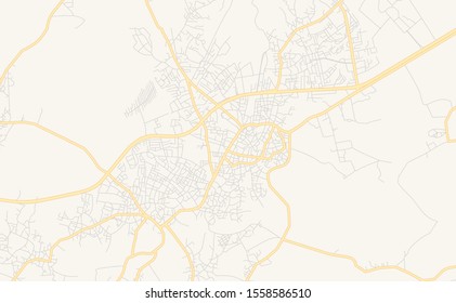 Printable street map of Awka, Nigeria. Map template for business use.