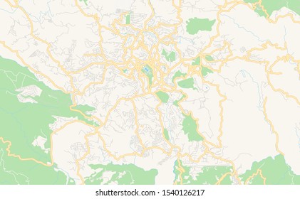 Printable street map of Baguio, Province Benguet, Philippines. Map template for business use.
