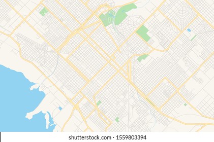 Printable street map of  Bahia Blanca, Argentina. Map template for business use.