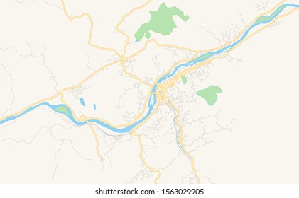Printable street map of  Barra do Pirai, Brazil. Map template for business use.