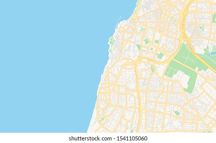 Printable street map of Bat Yam, District Tel Aviv, Israel. Map template for business use.