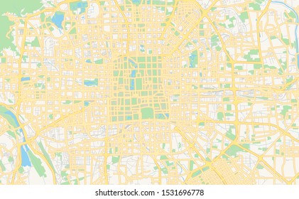 Printable Street Map Of Beijing, Province Beijing, China. Map Template For Business Use.