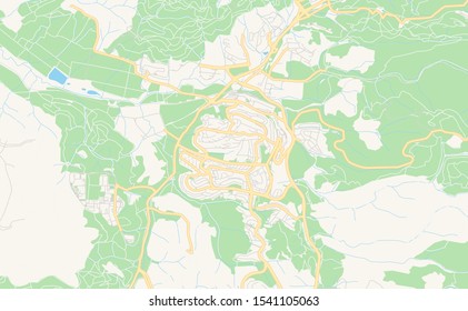 Printable street map of Beit Shemesh, District Jerusalem, Israel. Map template for business use.