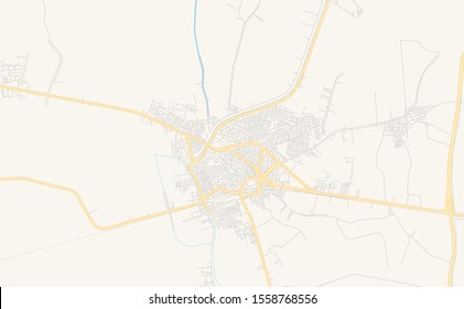 Printable street map of Bilqas, Egypt. Map template for business use.
