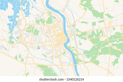 Printable street map of Butuan, Province Agusan del Norte, Philippines. Map template for business use.