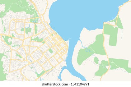 Printable street map of Cairns, Australia. Map template for business use.