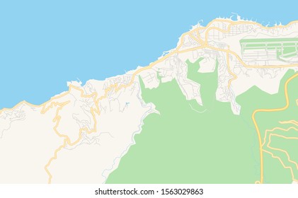 Printable street map of  Catia La Mar, Venezuela. Map template for business use.