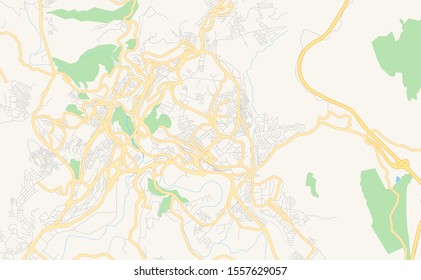 Printable street map of Constantine, Algeria. Map template for business use.