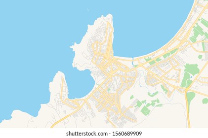 Printable street map of  Coquimbo, Chile. Map template for business use.