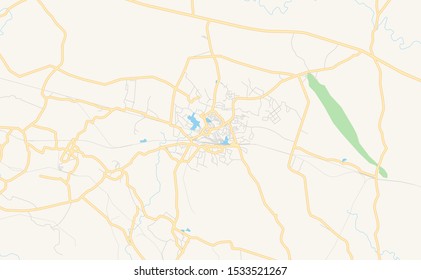 Printable street map of Dhanbad, State Jharkhand, India. Map template for business use.